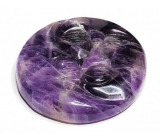 Amethyst face of the sun and moon. hand carved natural stone 5 cm, stone of kings and bishops