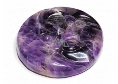 Amethyst face of the sun and moon. hand carved natural stone 5 cm, stone of kings and bishops