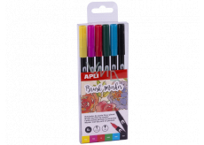Apli Brush Marker brush marker with two tips 6 pieces, set