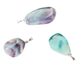 Fluorite Rainbow Tumbler pendant natural stone, 2,2-3 cm, 1 piece, stone of geniuses