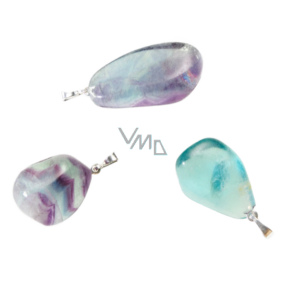 Fluorite Rainbow Tumbler pendant natural stone, 2,2-3 cm, 1 piece, stone of geniuses