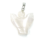 Angel quartz, angel wings pendant natural stone hand cut 25 x 21 x 5 mm, the most perfect healer