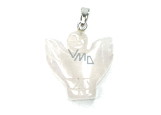 Angel quartz, angel wings pendant natural stone hand cut 25 x 21 x 5 mm, the most perfect healer