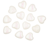 Polystyrene heart pieces with glitter 2 cm 12 pieces