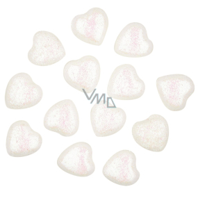 Polystyrene heart pieces with glitter 2 cm 12 pieces