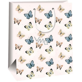 Ditipo Gift paper bag 26,4 x 13,6 x 32,7 cm Pink butterflies