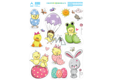 Arch Easter sticker, adhesive-free window film Chicken in Easter egg 33 x 24 cm