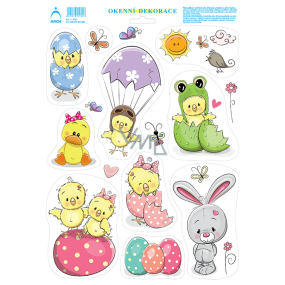 Arch Easter sticker, adhesive-free window film Chicken in Easter egg 33 x 24 cm