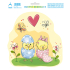Arch Sticker, window film without adhesive Chickens in Easter dresses 20 x 23 cm