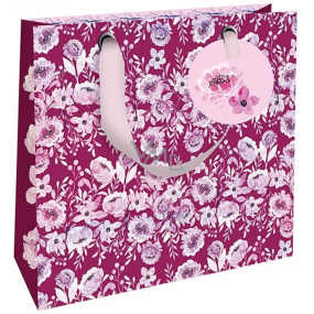 Nekupto Luxury paper gift bag 18 x 16 cm Flowers