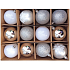 Silver and white plastic flasks 6 cm 12 pieces