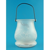 Glass lantern with LED light 9.5 cm