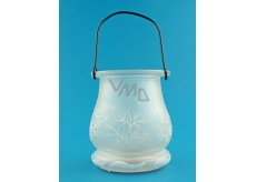 Glass lantern with LED light 9.5 cm