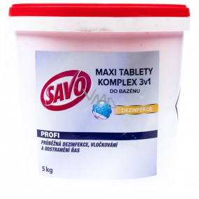 Savo 3in1 Maxi Complex Chlorine tablets for swimming pool disinfection 5 kg
