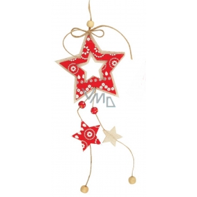 Felt star red and white for hanging 22 cm