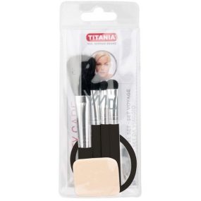Titania Powder Brush + Lipstick Brush + Eyeshadow Brush + Eyeshadow Applicator + Mirror, Cosmetic Set