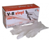 V-R Gloves Vinyl Disposable Powder-Free Ambidextrous Size L Box of 200 Pieces