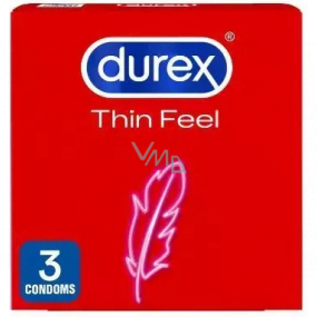 Durex Feel Thin Classic condom with a thinned wall for higher sensitivity, nominal width 56 mm 3 pieces