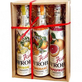 Kitl Syrob Bio Grapefruit with pulp syrup 500 ml + Lemon with pulp syrup 500 ml + Orange with pulp syrup 500 ml, gift box