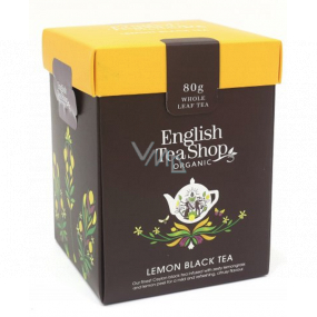 English Tea Shop Bio Black tea with lemon loose tea 80 g organic + wooden measuring cup with buckle