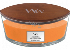 WoodWick Chilli Pepper Gelato - Ice cream with chilli and pepper scented candle with wooden wide wick and lid glass ship 453 g