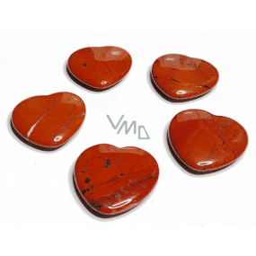 Jasper red Hmatka, healing gemstone in heart shape natural stone 3 cm 1 piece, full care stone