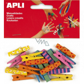 Apli Wooden pegs mixed colours 35 x 7 mm 20 pieces