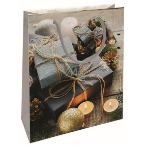 Nekupto Gift paper bag 23 x 18 x 10 cm Christmas gifts gold