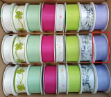 Ditipo Fabric ribbon Spring purple 3 m x 25 mm