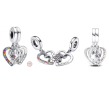 Charm Sterling silver 925 Friendship divisible pendant Puzzle 2in1, love
