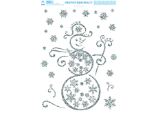 Arch Christmas sticker, window film without adhesive Snowman 35 x 25 cm