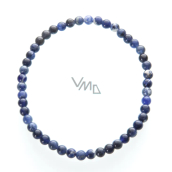 Sodalite bracelet elastic natural stone, ball 4 mm / 19 cm, stone communication