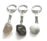 Agate grey Trommel pendant keychain natural stone, approx. 10 cm