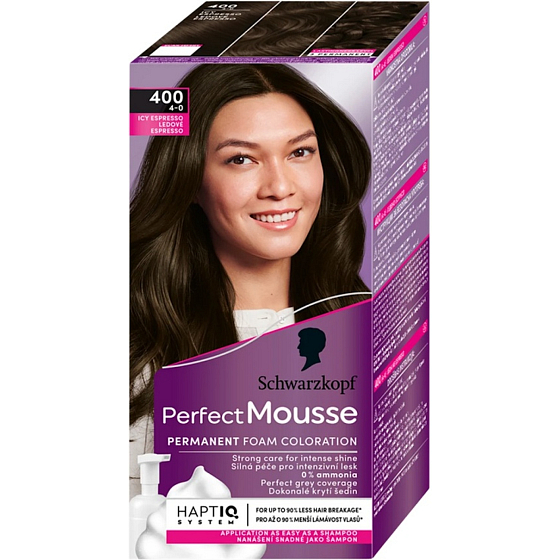 Schwarzkopf Perfect Mousse Permanent Foam Color Hair Dye 400 Ice Espresso
