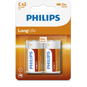 Philips Longlife Batteries 2 pcs CR14 mono 1.5V Philips Longlife Batteries 2 pcs CR14 mono 1.5V