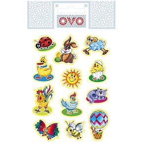 OVO egg stickers modern, 12 designs, 1 sheet