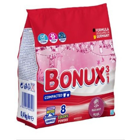 Bonux Washing Powder Radiant Rose, 400 g, 8 doses