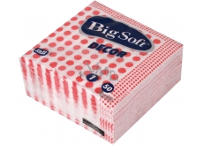 Big Soft Decor papírové ubrousky červené 1 vrstvé 33 x 33 cm 50 kusů