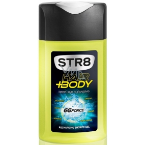 Str8 6G Force shower gel for body and hair for men 250 ml