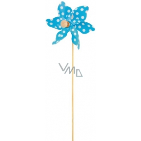 Pinwheel with large polka dots blue 9 cm + skewers 1 piece