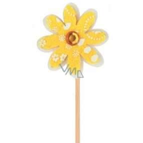 Felt flower yellow recess 4 cm + skewers