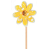 Felt flower yellow recess 4 cm + skewers