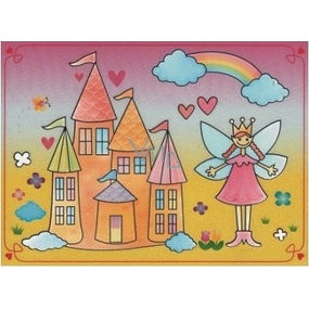 Magic water painting with brush Princess with castle 20 x 15 cm