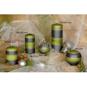 Lima Elegance Gray candle green cylinder 60 x 90 mm 1 piece