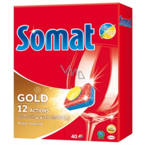 Somat Gold 12 Action Tablets for the dishwasher, they help to remove even resistant dirt without pre-washing 40 pieces