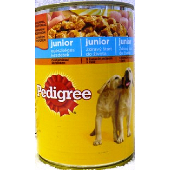 Pedigree Junior with chicken in can of jelly 400 g