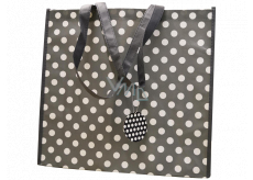 RSW Shopping bag with polka dot print gray 43 x 40 x 13 cm