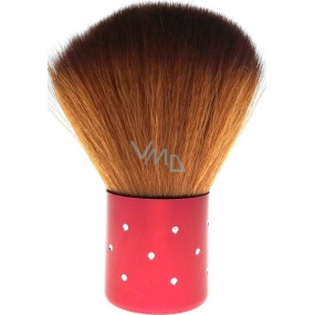 Cosmetic brush with synthetic bristles for powder red handle 7 cm 30450