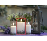 Lima Lavender scented candle white prism 65 x 120 mm 1 piece