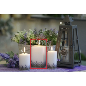Lima Lavender scented candle white prism 65 x 120 mm 1 piece